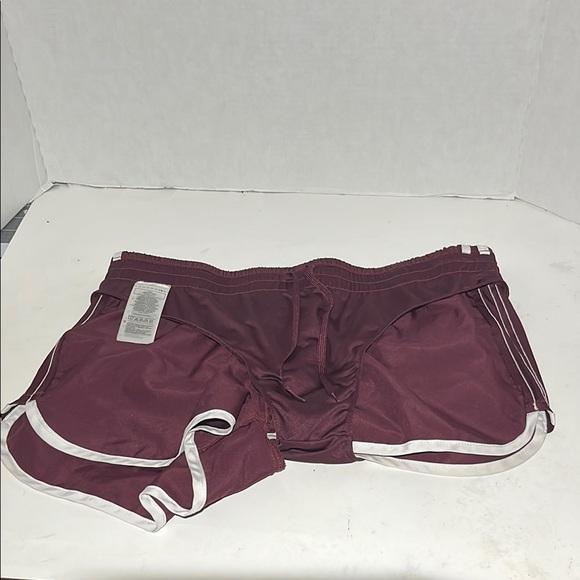 Adidas Red Athletic Shorts Lightweight Polyester - Picture 7 of 8